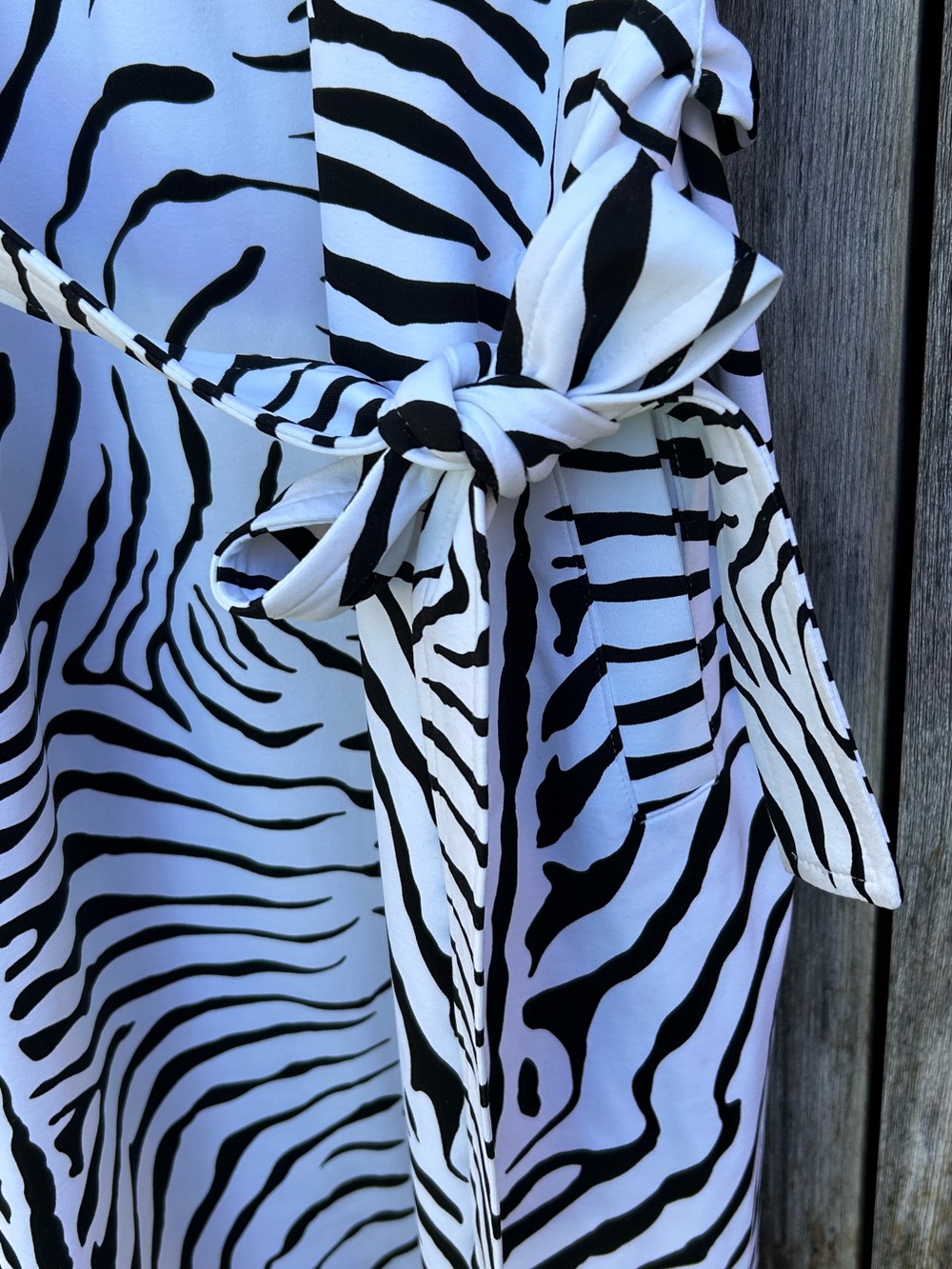 NWT J. McLaughlin Dolly Sleeveless Shirt Collar Dress Zebra White Black L - Picture 9 of 16